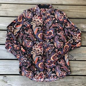 Consequence mens L large button down paisley print